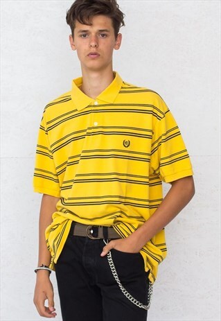 90S VINTAGE YELLOW RALPH LAUREN SHORT SLEEVE POLO SHIRT