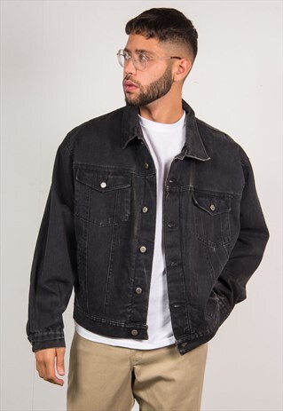 VINTAGE WRANGLER BLACK DENIM JACKET