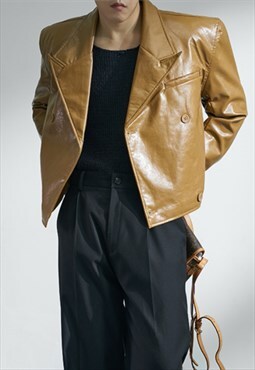 Men's matte grain leather jacket A VOL.6