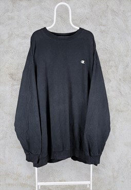 Vintage Black Champion Sweatshirt Pullover Mens 4XL