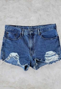 Vintage Levi's 516 Denim Shorts Cut Off Blue Women's W38