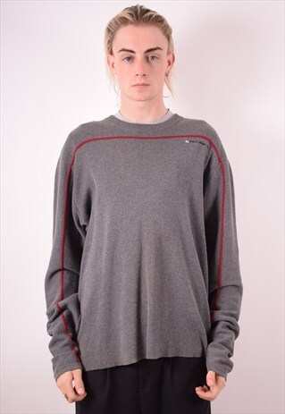 POLO RALPH LAUREN MENS VINTAGE JUMPER SWEATER XL GREY 90S