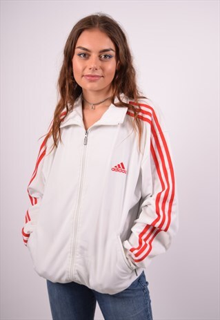 VINTAGE ADIDAS TRACKSUIT TOP JACKET WHITE