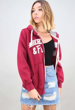 RETRO OVERSIZED ABERCROMBIE & FITCH ZIP UP HOODIE