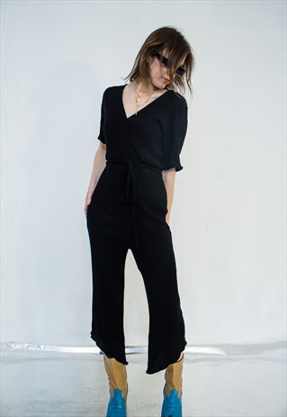 VINTAGE BLACK STRETCHY JUMPSUIT