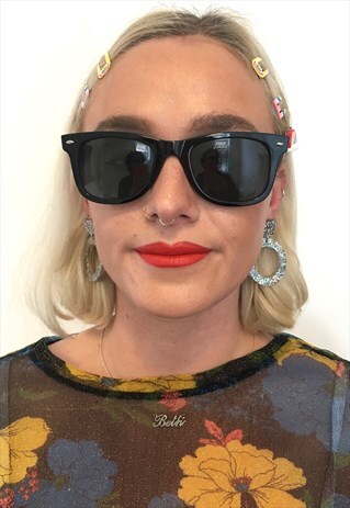VINTAGE BLACK UNISEX WAYFARER SUNGLASSES