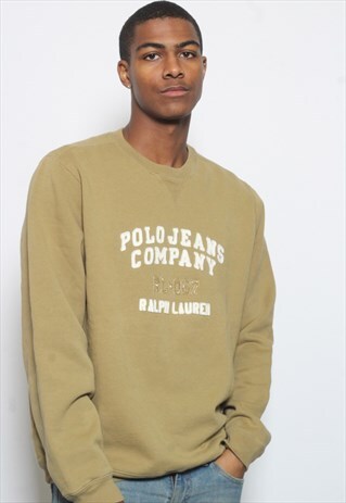 VINTAGE RALPH LAUREN LOGO SWEATSHIRT BEIGE