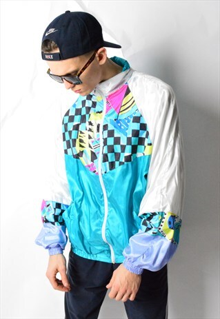 VINTAGE 90S COLOURFUL SHELL TRACK JACKET