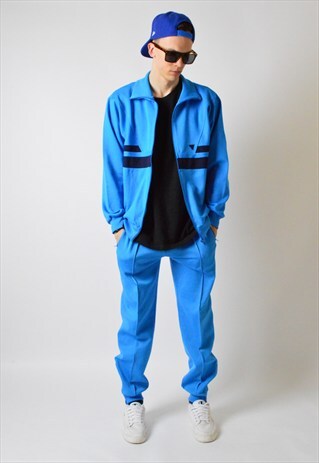 VINTAGE 80S BLUE SPORTS TRACKSUIT SET