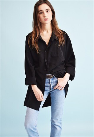 90'S RETRO MINIMALIST GRUNGE OVERSIZED TUNIC SHIRT TOP