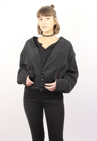 VINTAGE BLACK BOMBER JACKET