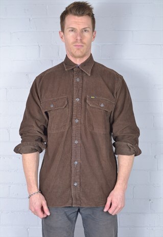 VINTAGE LEE BROWN THICK CORDUROY SHIRT