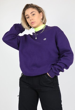 VINTAGE PURPLE CHAMPION CLASSIC LOGO SWEATSHIRT