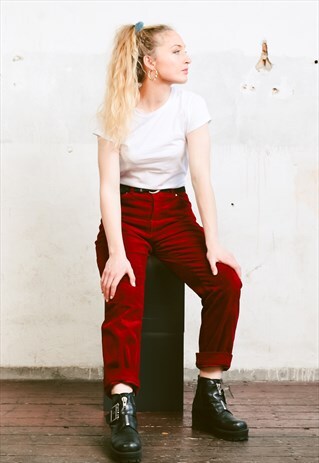 VINTAGE 90S RED CORDUROY PANTS