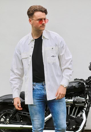 CALVIN KLEIN USA WHITE DENIM VINTAGE SHIRT