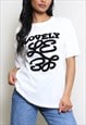 LOVELY SLOGAN T-SHIRT IN WHITE/BLACK 