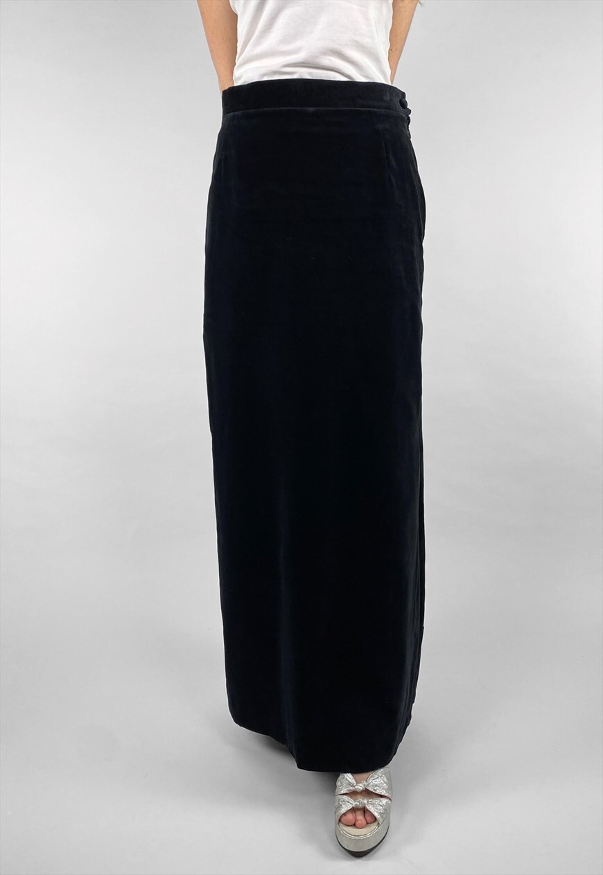 Alex evenings clearance black velvet skirt