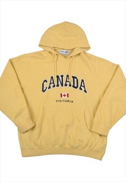 Vintage Canada Victoria Hoodie Sweatshirt Yellow XS