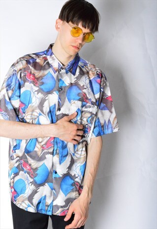 VINTAGE 90S ABSTRACT SHORT SLEEVE SHIRT