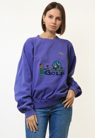 80S VINTAGE LACOSTE GRAPHIC PRINT WOMAN SWEATSHIRT 4543