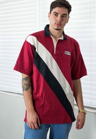 VINTAGE TOMMY HILFIGER BIG LOGO POLO SHIRT 90S M 5.9