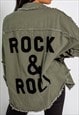 Khaki Rock And Roll Denim Jacket