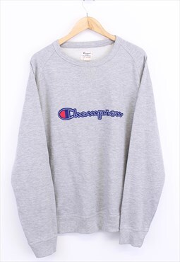 Vintage Champion Sweatshirt Grey Pullover Spell Out Logo