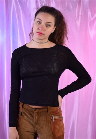 DOLCE & GABBANA 90S BLACK MESH TOP