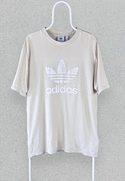 Adidas Originals Pale Yellow T Shirt Firebird Trefoil Mens L