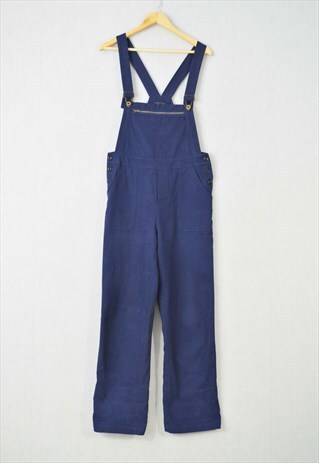 French Workwear Dungaree Navy Blue Overalls Bibs