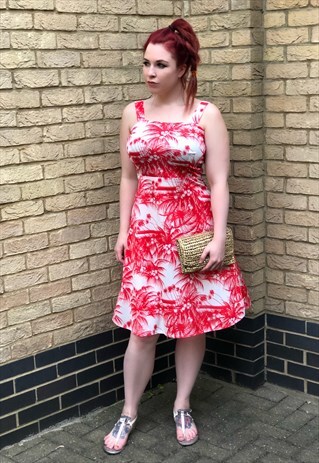 PALM TREE PERFECT-80S SUMMER DRESS