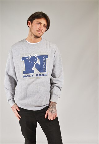 VINTAGE NEVADA COLLEGE SWEATSHIRT GREY