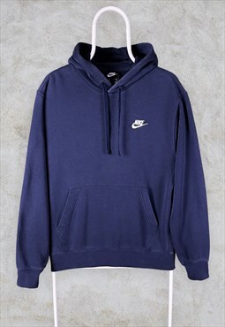Vintage Blue Nike Hoodie Embroidered Swoosh Small