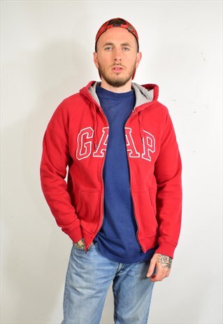 VINTAGE GAP RED SPELL OUT HOODED JACKET