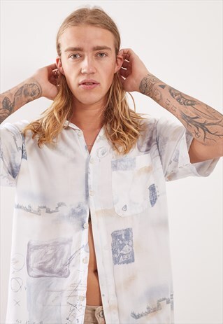 VINTAGE PATTERNED FESTIVAL SHORT SLEEVE SHIRT