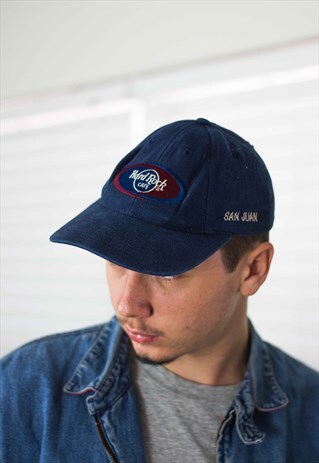 VINTAGE HARD ROCK CAFE CAP BASEBALL HAT LOGO 90S X 3.1