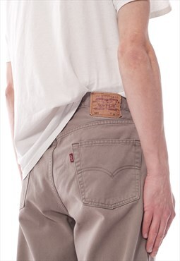 Vintage LEVIS 501 Jeans Denim Pants 90s Beige 