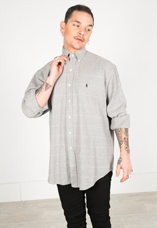 VINTAGE 80'S POLO RALPH LAUREN COTTON SHIRT / S0073