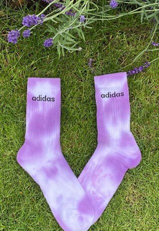 LILAC TIE DYE ADIDAS SOCKS
