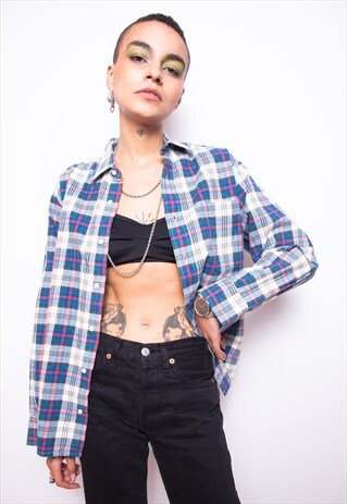 VINTAGE 90S BURBERRY CHECK SHIRT ID:4144