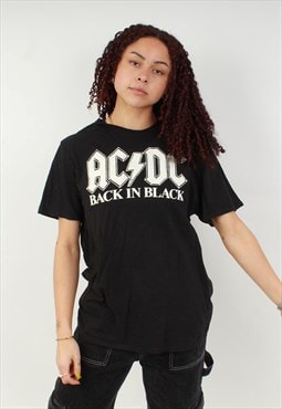 "Vintage acdc black graphic t shirt