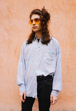 VINTAGE PASTEL ABSTRACT PATTERNED SHIRT