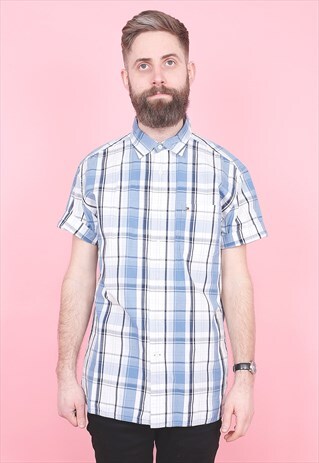 VINTAGE TOMMY HILFIGER CHECK SHIRT /R8341