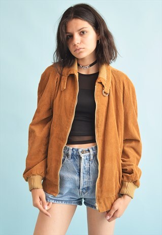 VINTAGE 90'S RETRO CORDUROY FESTIVAL OVERSIZED JACKET