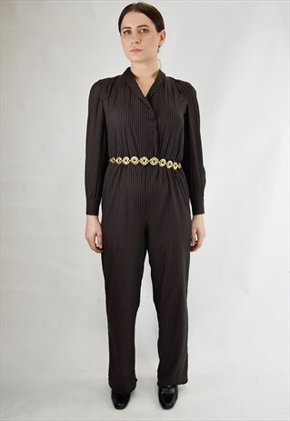 VINTAGE 90S PINSTRIPED FULL LENGTH JUMPSUIT
