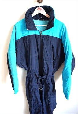 Vintage Onepiece Skiing Ski Suit Overall Jumpsuit Jacket