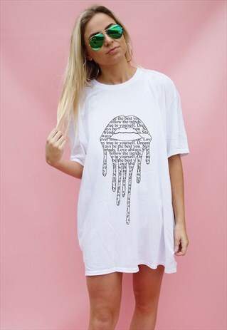 LETTER DRIP LIP PRINT OVERSIZE TEE