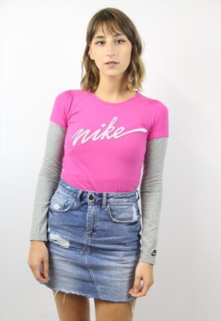 VINTAGE PINK NIKE LONG SLEEVE T-SHIRT