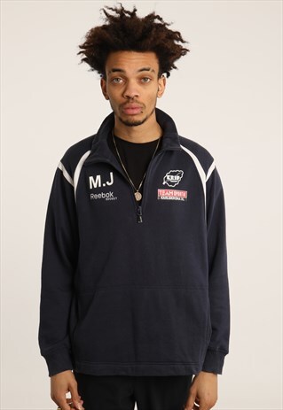 VINTAGE REEBOK EMBROIDERED 1/4 ZIP SWEATSHIRT
