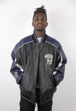 VINTAGE YANKEES OFFICIAL NY BOMBER LEATHER JACKET